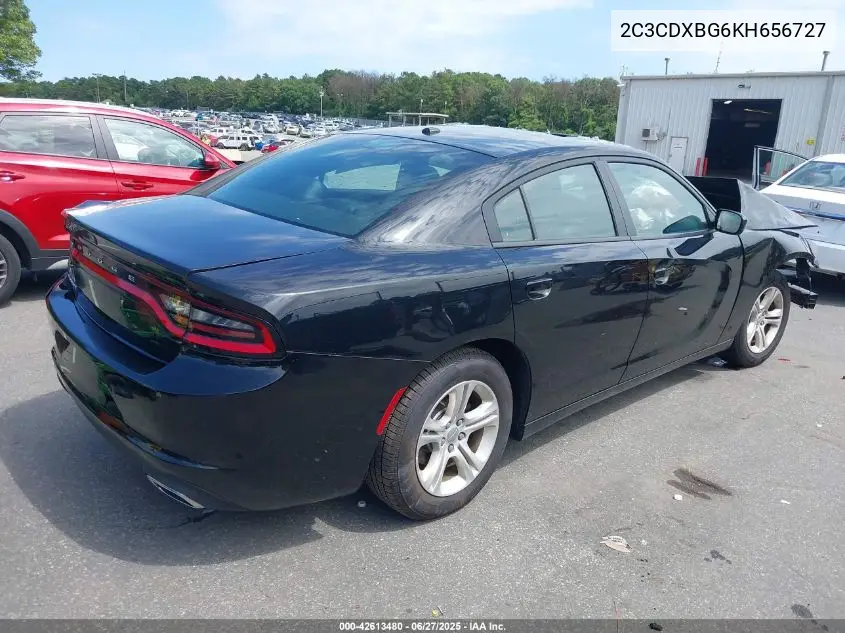 2019 Dodge Charger Sxt Rwd VIN: 2C3CDXBG6KH656727 Lot: 42613480