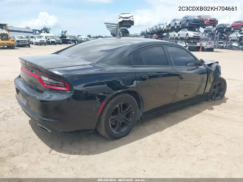 2019 Dodge Charger Sxt Rwd VIN: 2C3CDXBG2KH704661 Lot: 42618516