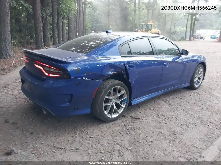 2021 Dodge Charger Gt Rwd VIN: 2C3CDXHG6MH566245 Lot: 42567434