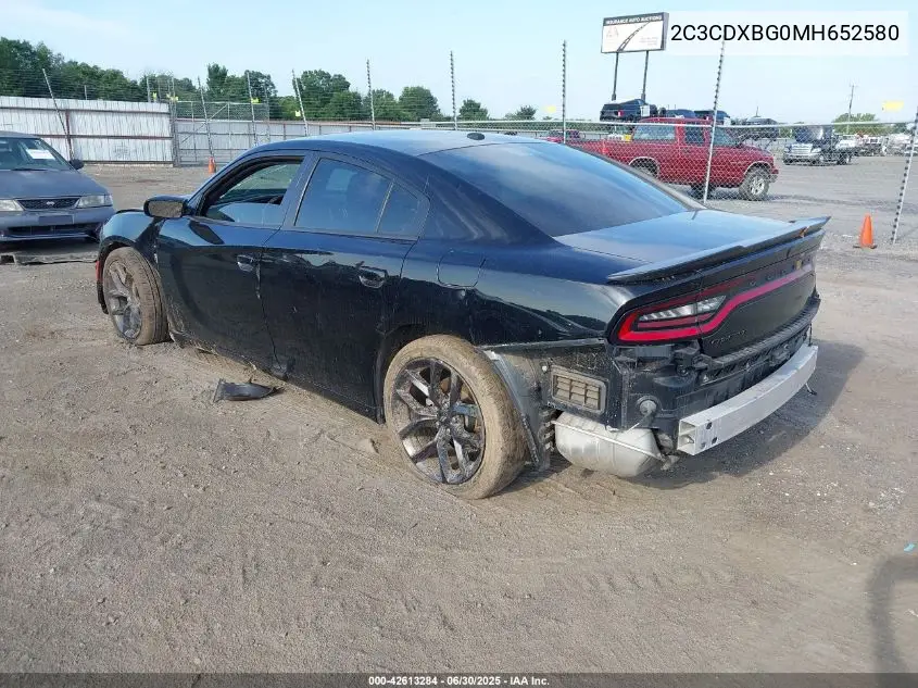 2021 Dodge Charger Sxt Rwd VIN: 2C3CDXBG0MH652580 Lot: 42613284