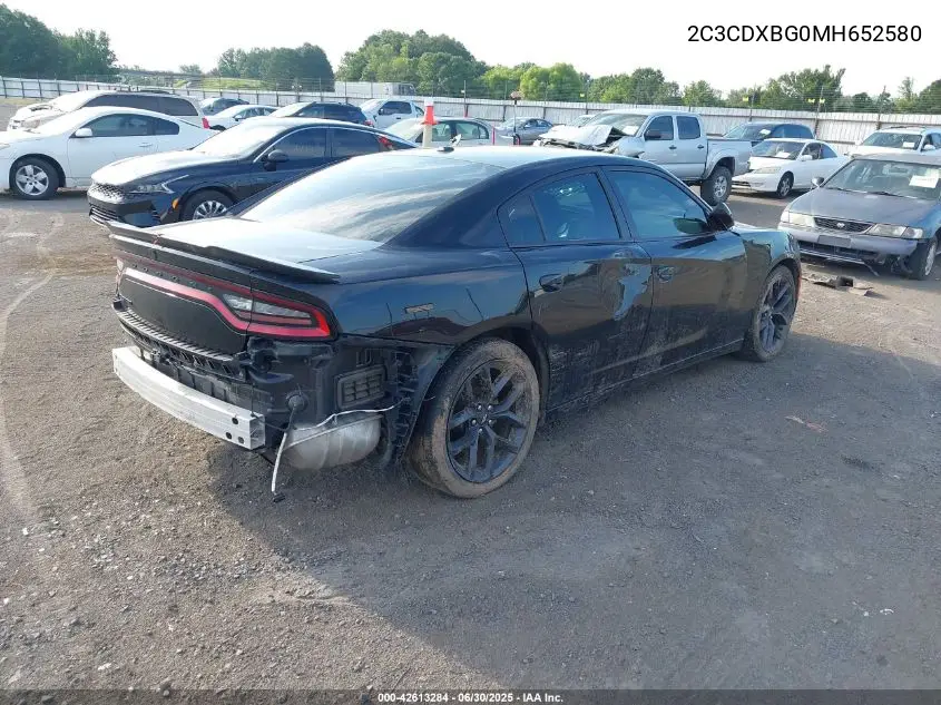 2021 Dodge Charger Sxt Rwd VIN: 2C3CDXBG0MH652580 Lot: 42613284