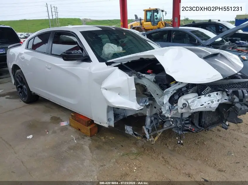 2023 Dodge Charger Gt VIN: 2C3CDXHG2PH551231 Lot: 42816884