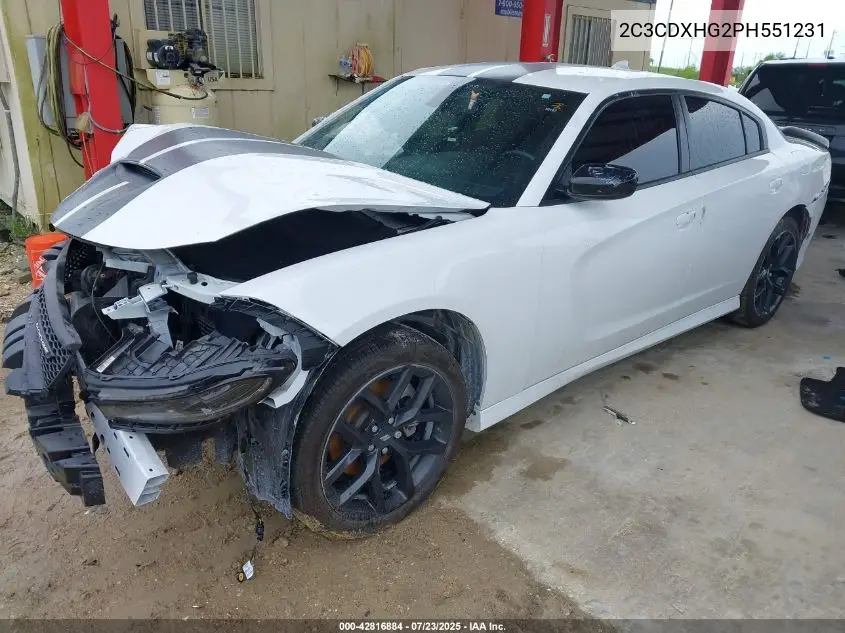 2023 Dodge Charger Gt VIN: 2C3CDXHG2PH551231 Lot: 42816884