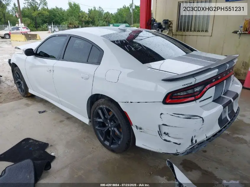 2023 Dodge Charger Gt VIN: 2C3CDXHG2PH551231 Lot: 42816884