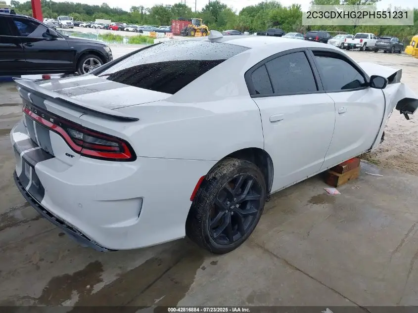 2023 Dodge Charger Gt VIN: 2C3CDXHG2PH551231 Lot: 42816884