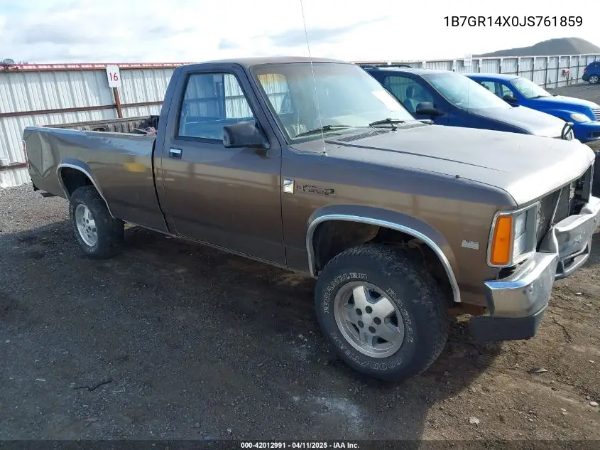 1988 Dodge Dakota VIN: 1B7GR14X0JS761859 Lot: 42012991