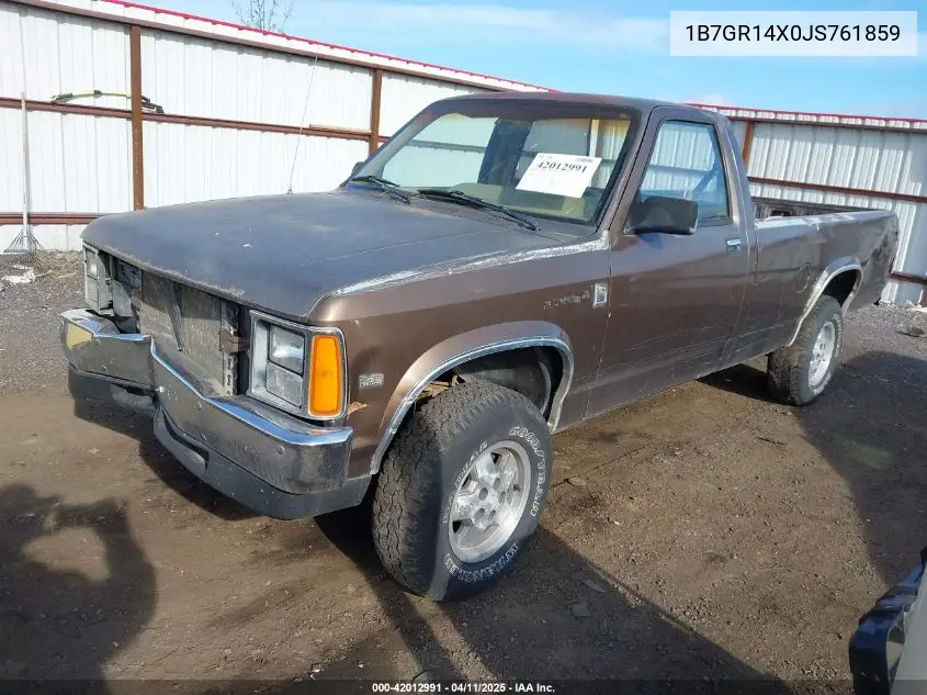 1988 Dodge Dakota VIN: 1B7GR14X0JS761859 Lot: 42012991