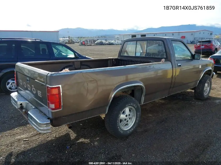 1988 Dodge Dakota VIN: 1B7GR14X0JS761859 Lot: 42012991