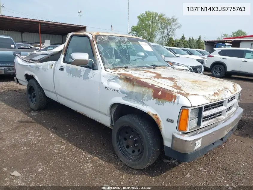 1988 Dodge Dakota VIN: 1B7FN14X3JS775763 Lot: 42132937