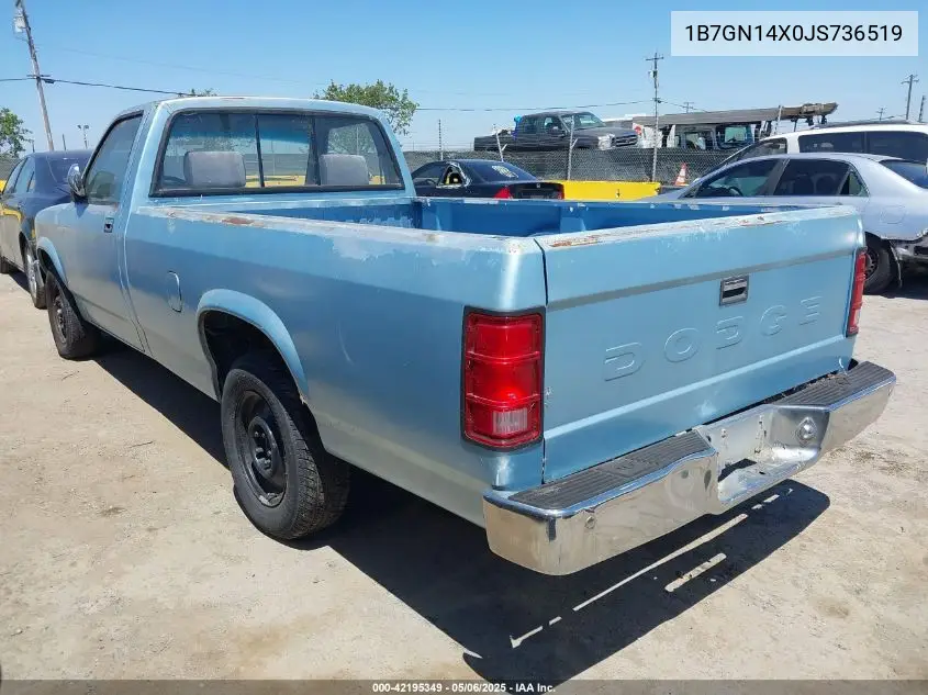1988 Dodge Dakota VIN: 1B7GN14X0JS736519 Lot: 42195349