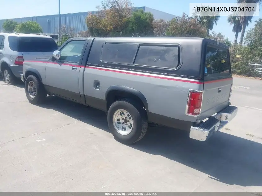 1988 Dodge Dakota VIN: 1B7GN14X0JS704704 Lot: 42213218