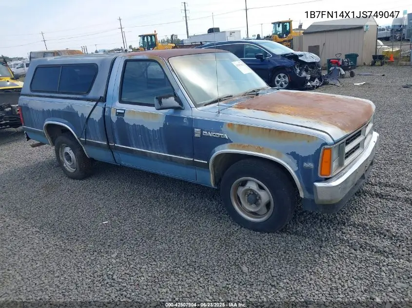 1988 Dodge Dakota VIN: 1B7FN14X1JS749047 Lot: 42507904