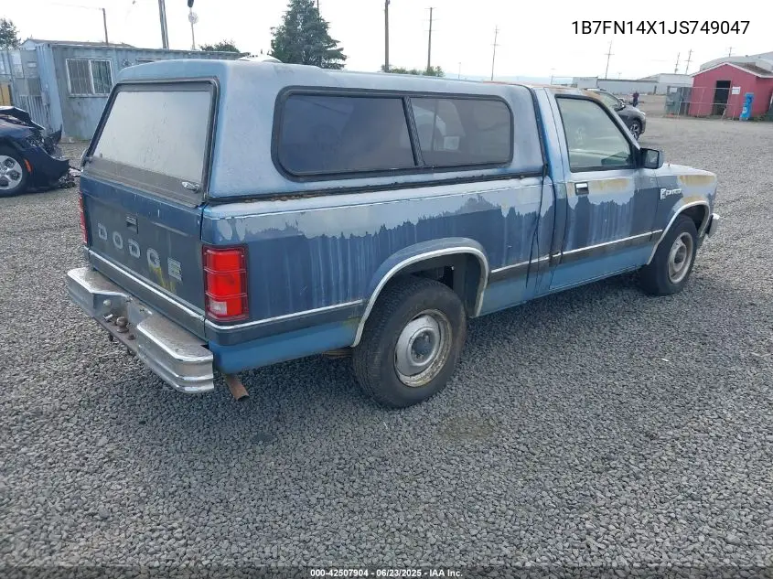 1988 Dodge Dakota VIN: 1B7FN14X1JS749047 Lot: 42507904