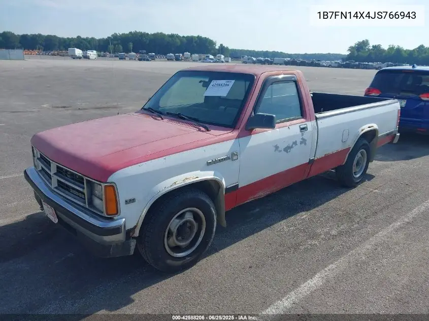 1988 Dodge Dakota VIN: 1B7FN14X4JS766943 Lot: 42588206
