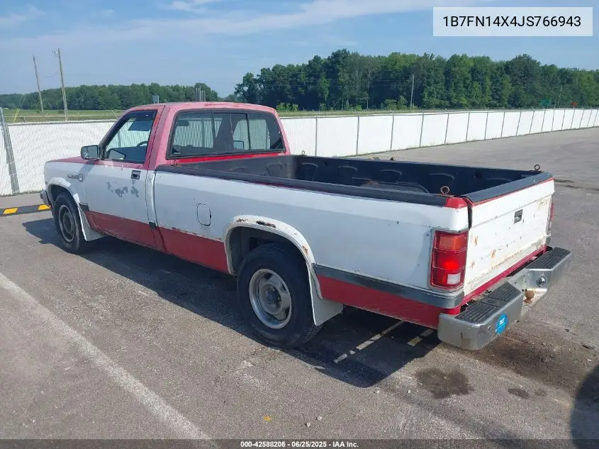 1988 Dodge Dakota VIN: 1B7FN14X4JS766943 Lot: 42588206