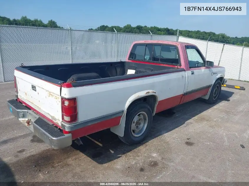 1988 Dodge Dakota VIN: 1B7FN14X4JS766943 Lot: 42588206