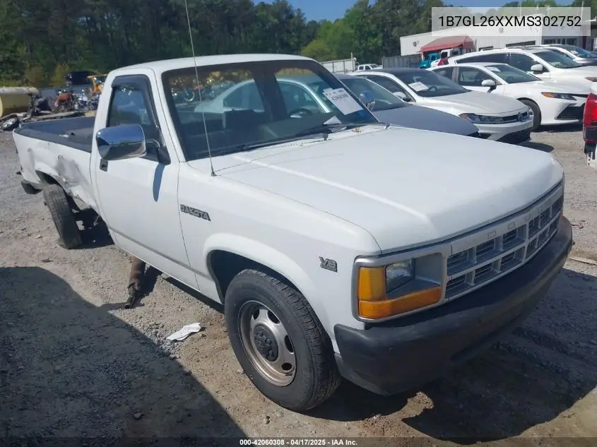 1991 Dodge Dakota VIN: 1B7GL26XXMS302752 Lot: 42060308