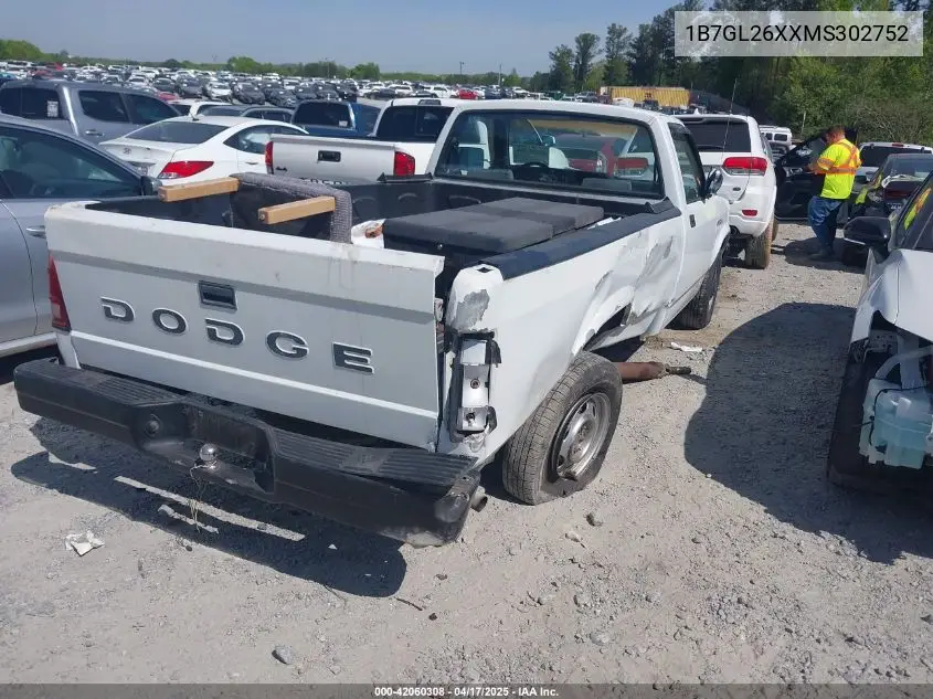 1991 Dodge Dakota VIN: 1B7GL26XXMS302752 Lot: 42060308