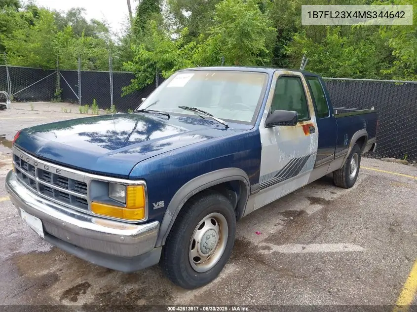 1991 Dodge Dakota VIN: 1B7FL23X4MS344642 Lot: 42613617