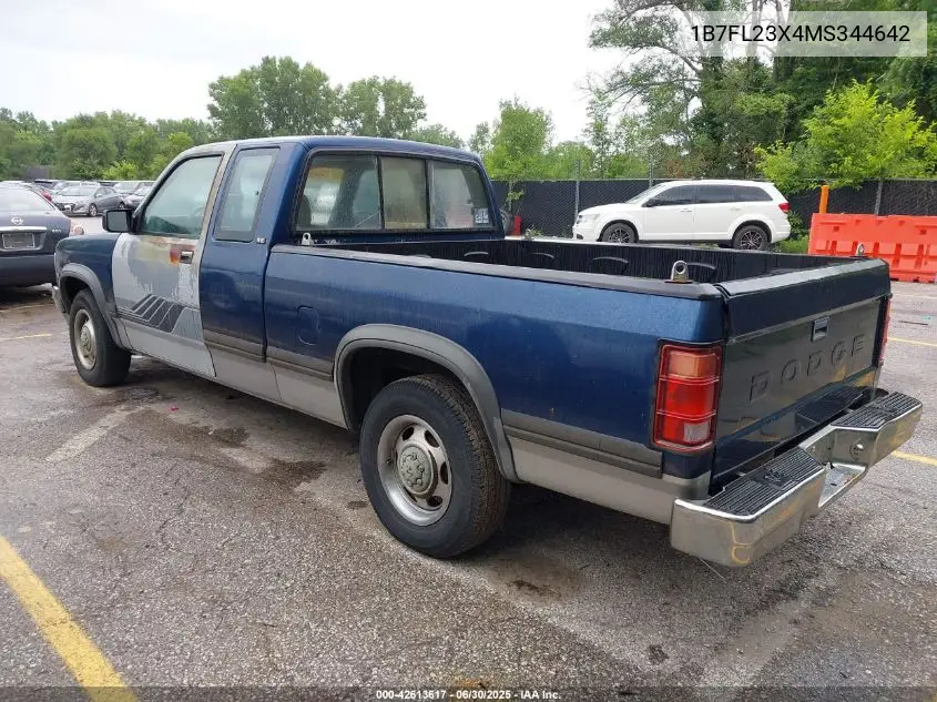 1991 Dodge Dakota VIN: 1B7FL23X4MS344642 Lot: 42613617