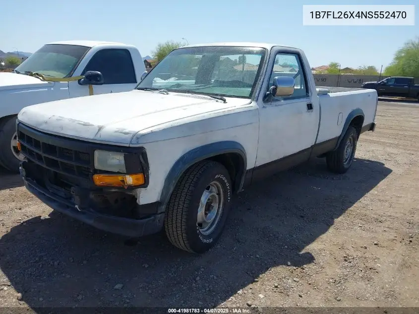 1992 Dodge Dakota VIN: 1B7FL26X4NS552470 Lot: 41981783