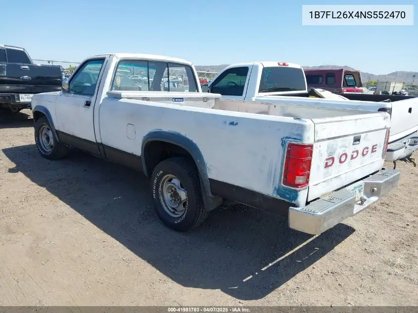 1992 Dodge Dakota VIN: 1B7FL26X4NS552470 Lot: 41981783