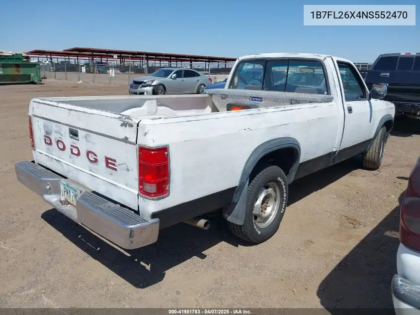 1992 Dodge Dakota VIN: 1B7FL26X4NS552470 Lot: 41981783