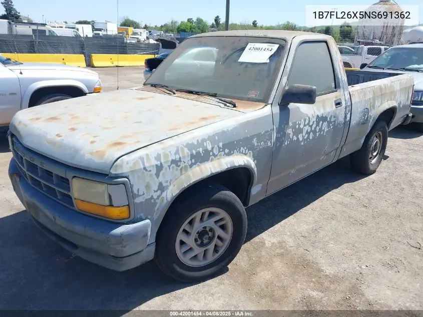 1992 Dodge Dakota VIN: 1B7FL26X5NS691362 Lot: 42001454