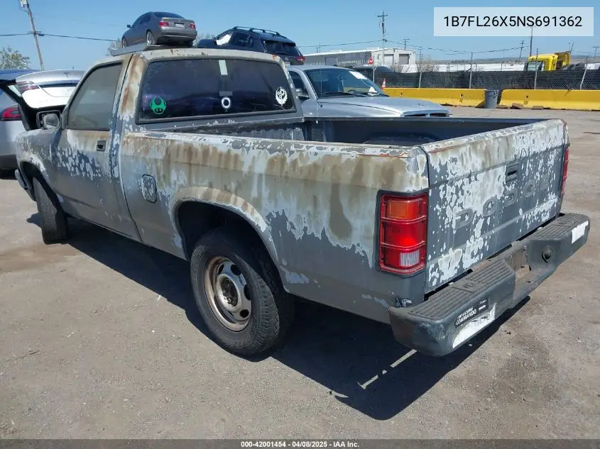 1992 Dodge Dakota VIN: 1B7FL26X5NS691362 Lot: 42001454