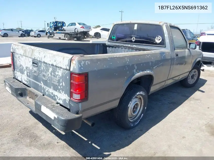 1992 Dodge Dakota VIN: 1B7FL26X5NS691362 Lot: 42001454