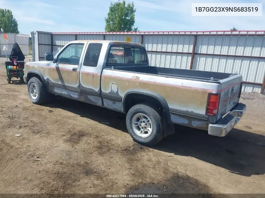 1992 Dodge Dakota VIN: 1B7GG23X9NS683519 Lot: 42217984