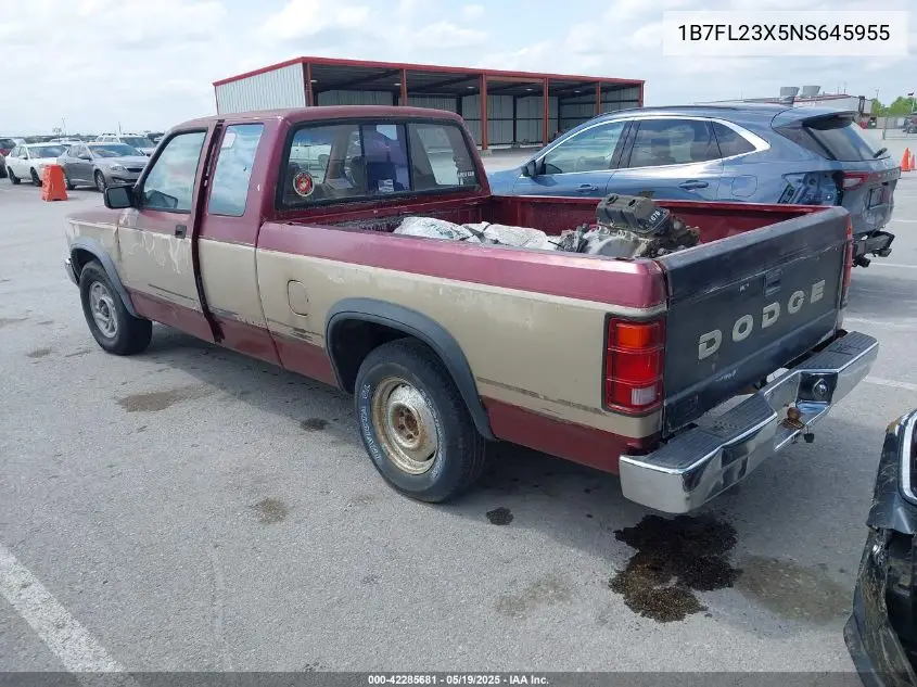 1992 Dodge Dakota VIN: 1B7FL23X5NS645955 Lot: 42285681
