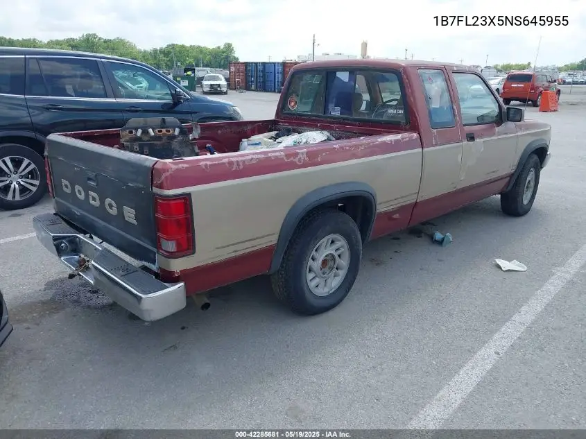 1992 Dodge Dakota VIN: 1B7FL23X5NS645955 Lot: 42285681