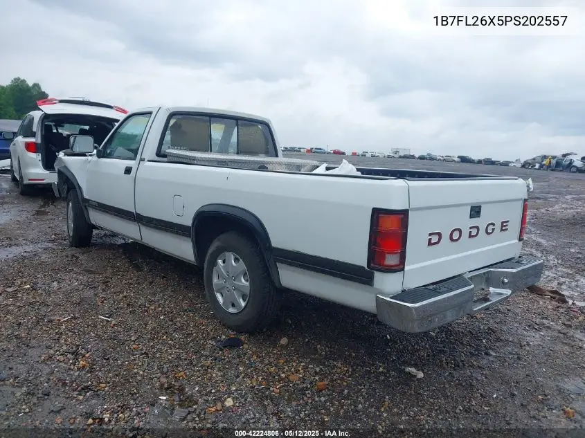 1993 Dodge Dakota VIN: 1B7FL26X5PS202557 Lot: 42224806