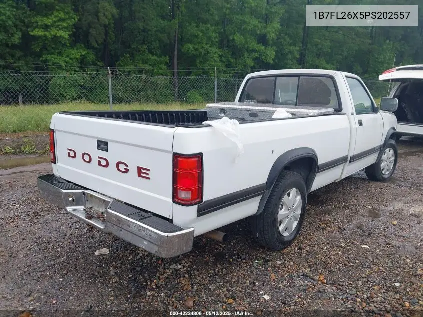 1993 Dodge Dakota VIN: 1B7FL26X5PS202557 Lot: 42224806