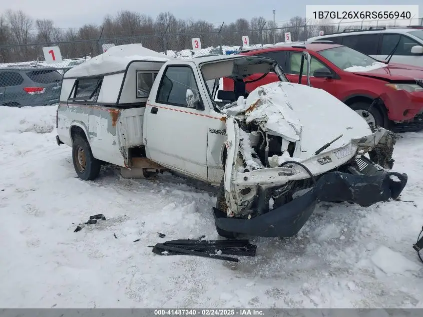1994 Dodge Dakota VIN: 1B7GL26X6RS656940 Lot: 41487340