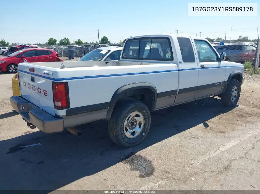 1994 Dodge Dakota VIN: 1B7GG23Y1RS589178 Lot: 42731554