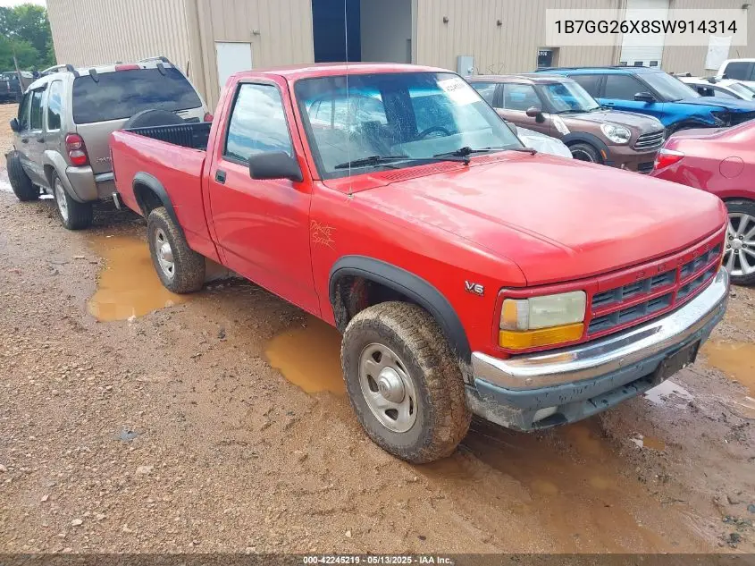 1995 Dodge Dakota VIN: 1B7GG26X8SW914314 Lot: 42245219