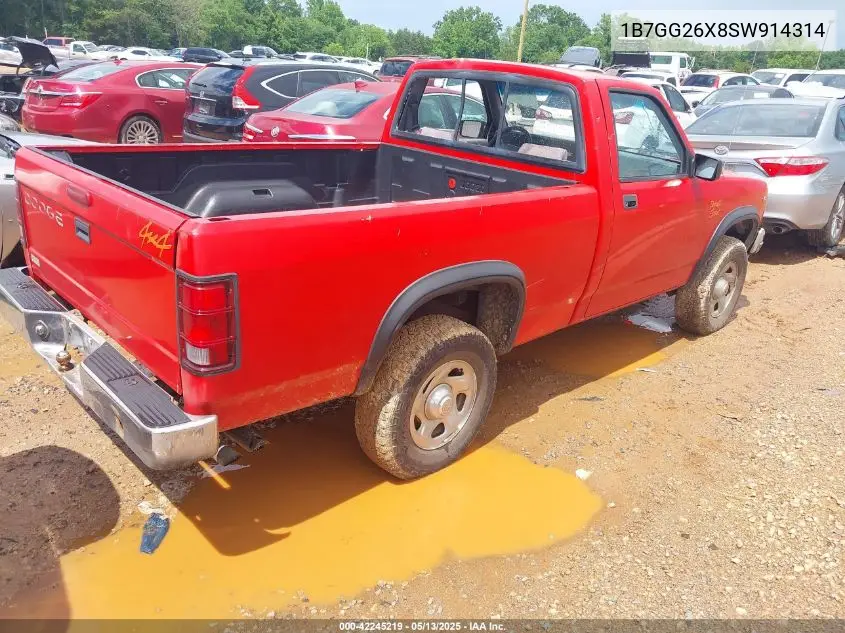 1995 Dodge Dakota VIN: 1B7GG26X8SW914314 Lot: 42245219