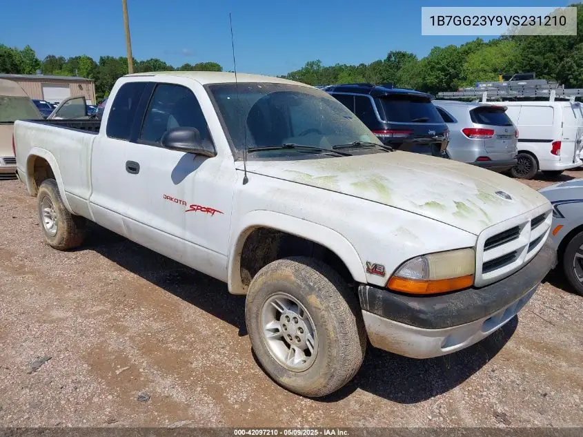1997 Dodge Dakota Slt/Sport VIN: 1B7GG23Y9VS231210 Lot: 42097210