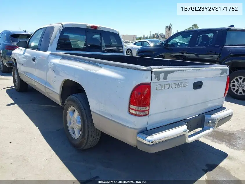 1997 Dodge Dakota Slt/Sport VIN: 1B7GL23Y2VS171752 Lot: 42507977