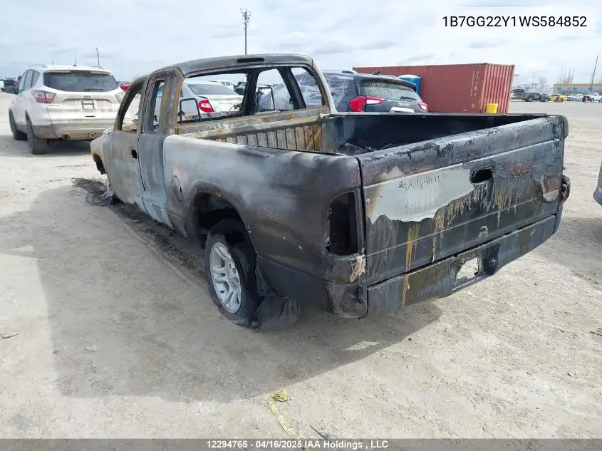 1998 Dodge Dakota Slt/Sport VIN: 1B7GG22Y1WS584852 Lot: 12294765