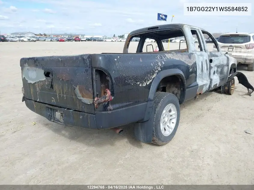 1998 Dodge Dakota Slt/Sport VIN: 1B7GG22Y1WS584852 Lot: 12294765