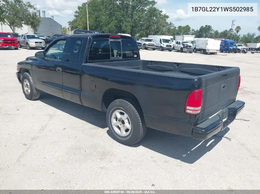 1998 Dodge Dakota Slt/Sport VIN: 1B7GL22Y1WS502985 Lot: 42600748