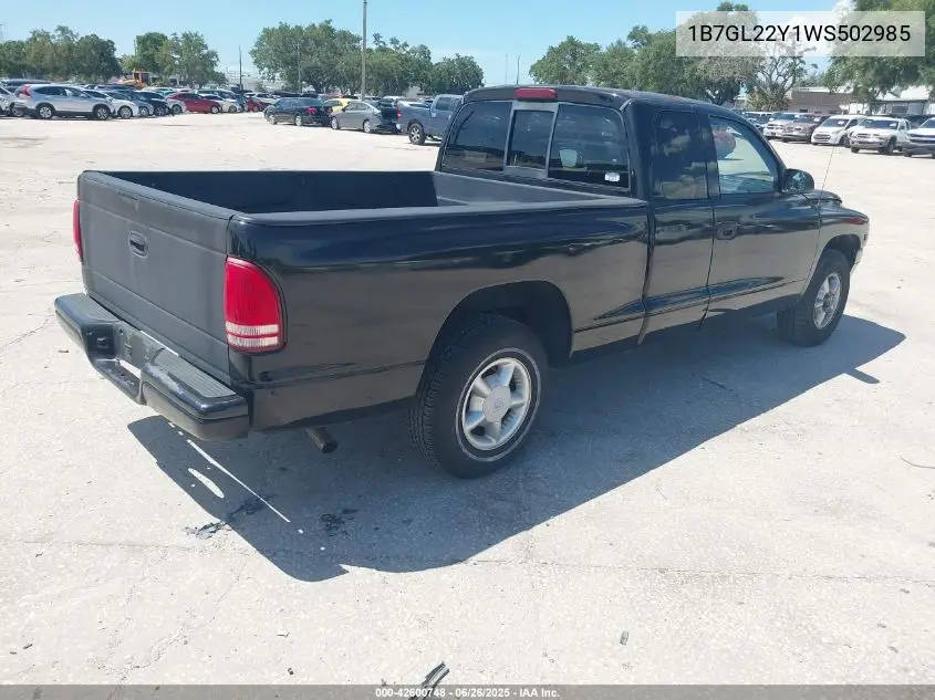 1998 Dodge Dakota Slt/Sport VIN: 1B7GL22Y1WS502985 Lot: 42600748