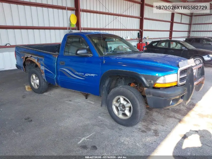 1998 Dodge Dakota VIN: 1B7GG26X1WS582729 Lot: 42739105