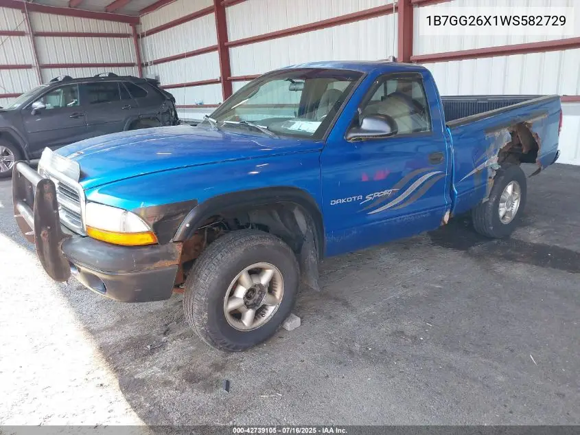 1998 Dodge Dakota VIN: 1B7GG26X1WS582729 Lot: 42739105