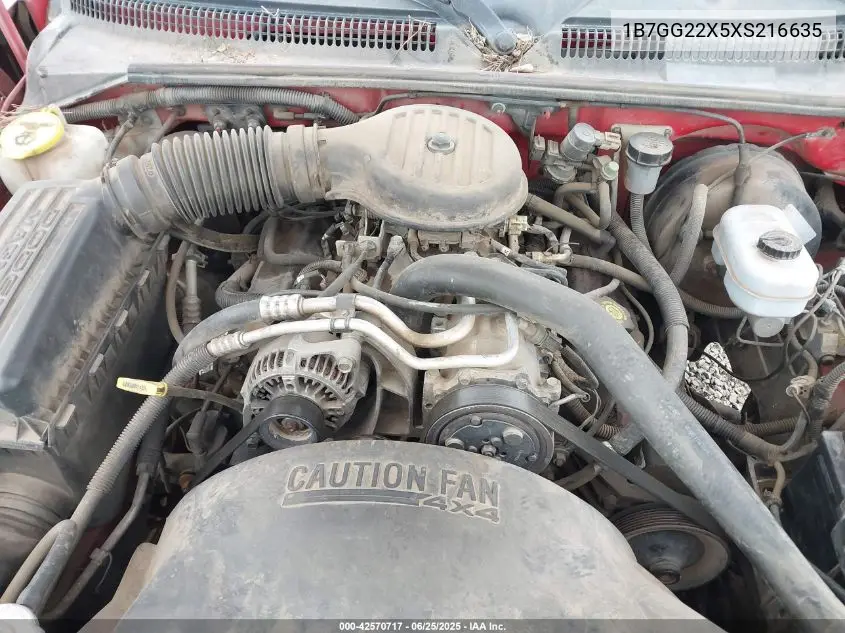1999 Dodge Dakota Slt/Sport VIN: 1B7GG22X5XS216635 Lot: 42570717