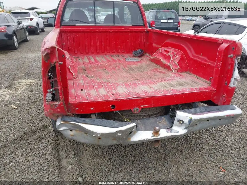 1999 Dodge Dakota Slt/Sport VIN: 1B7GG22X5XS216635 Lot: 42570717