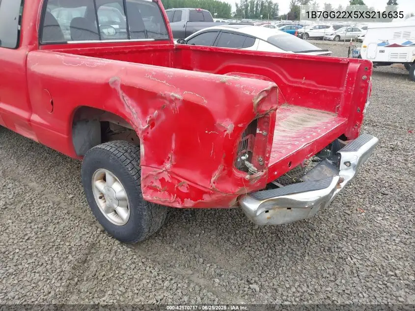 1999 Dodge Dakota Slt/Sport VIN: 1B7GG22X5XS216635 Lot: 42570717